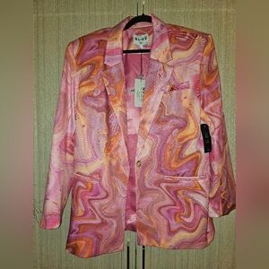 NA KD bright pink and orange tie dye blazer